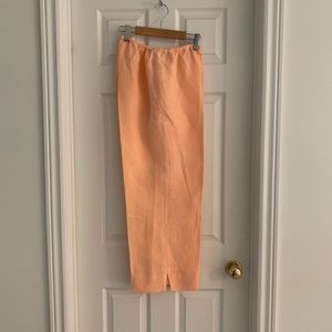 Plus size wide leg linen capris